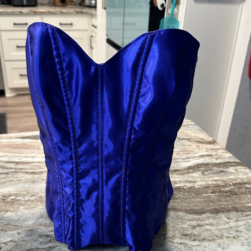 Satin Blue Corset Top